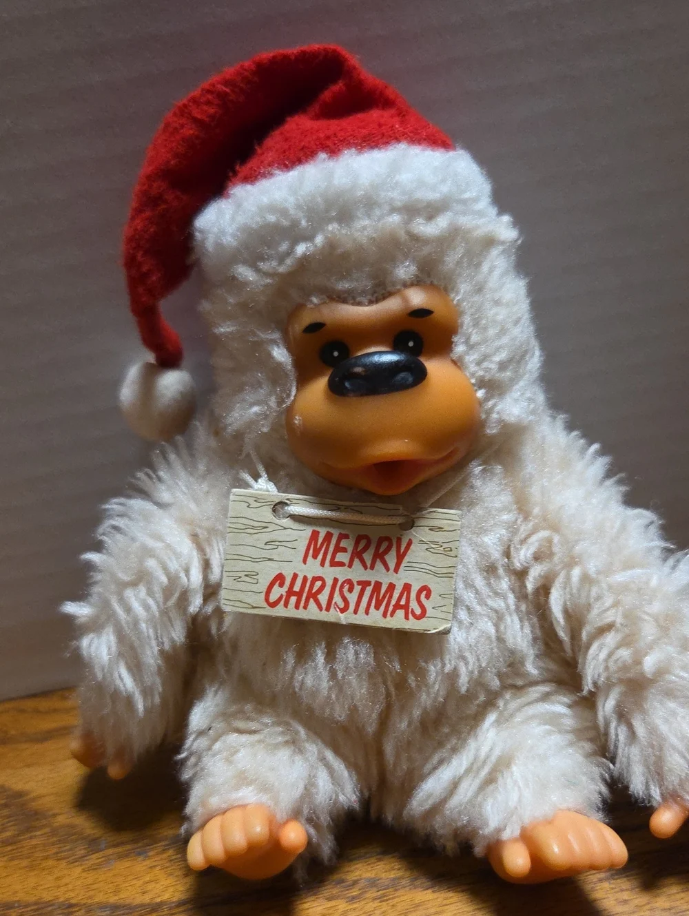 Vintage Gonga Gorilla & Baby Gorilla“Merry Christmas” Stuffed Toys